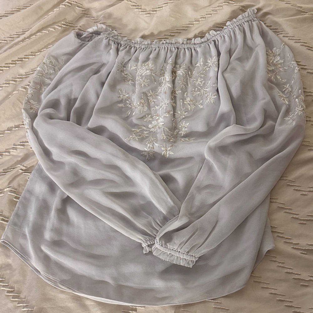 Elegant Off-Shoulder Embroidered Top